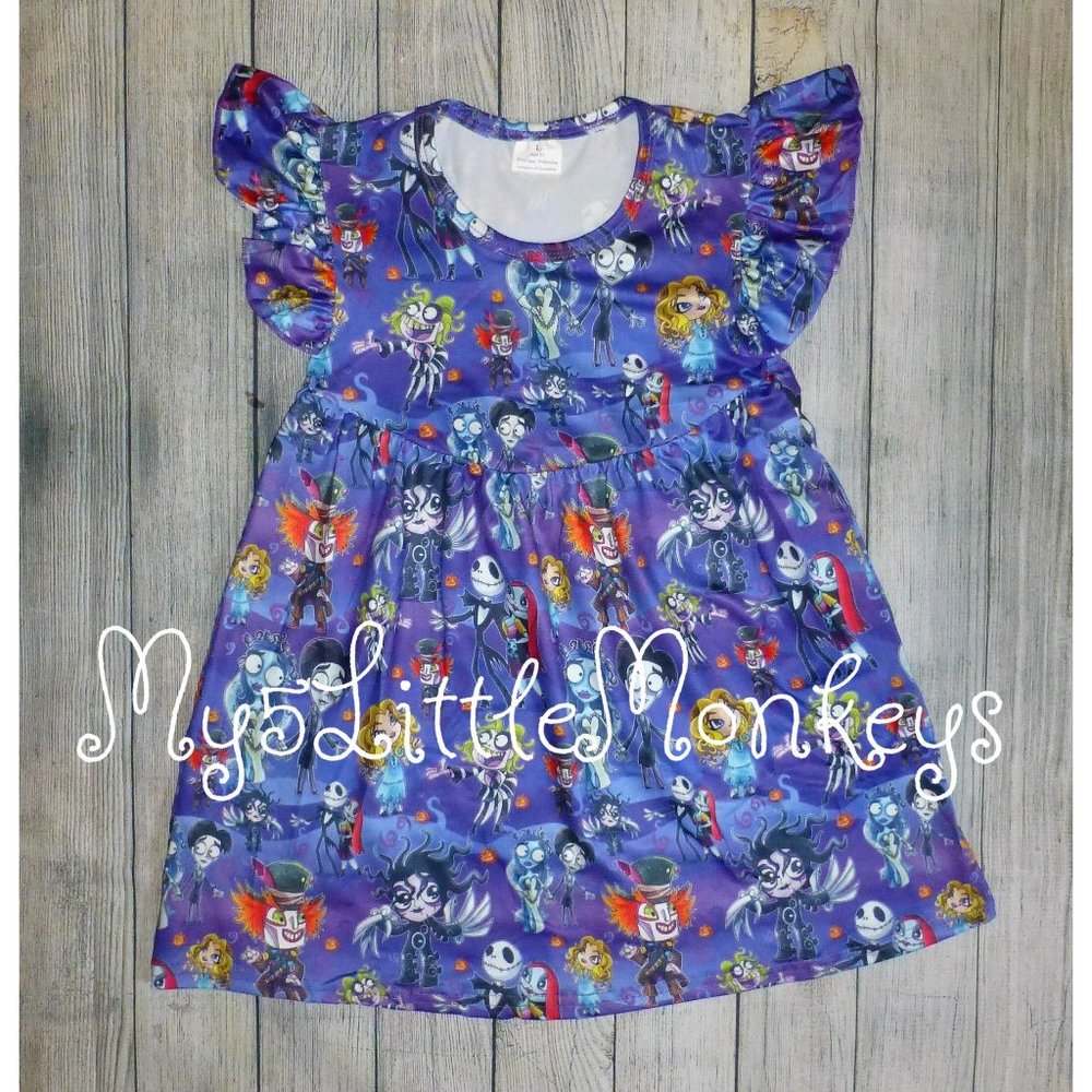Boutique Girls Tim Burton Halloween Dress